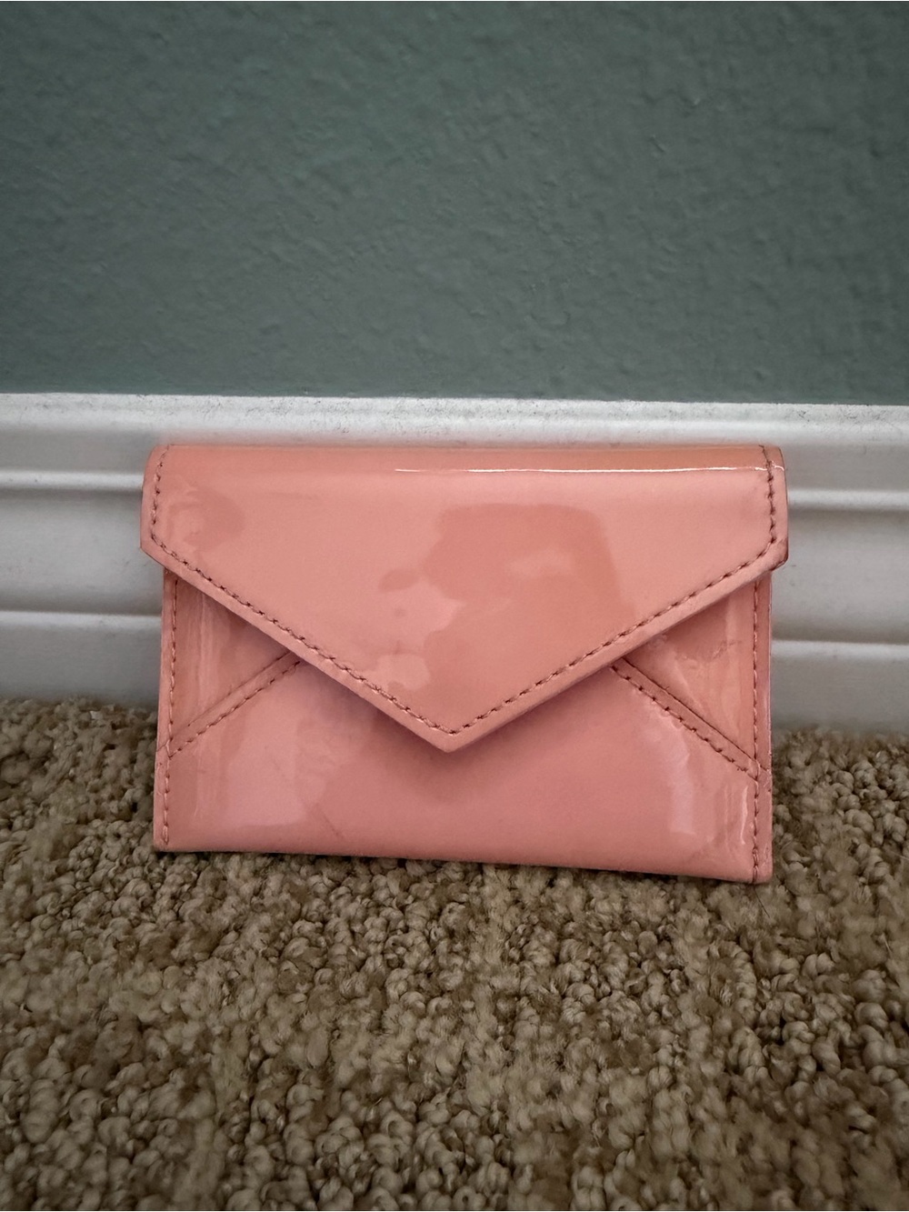 Glossy Peach Pink Tiffany Card Holder